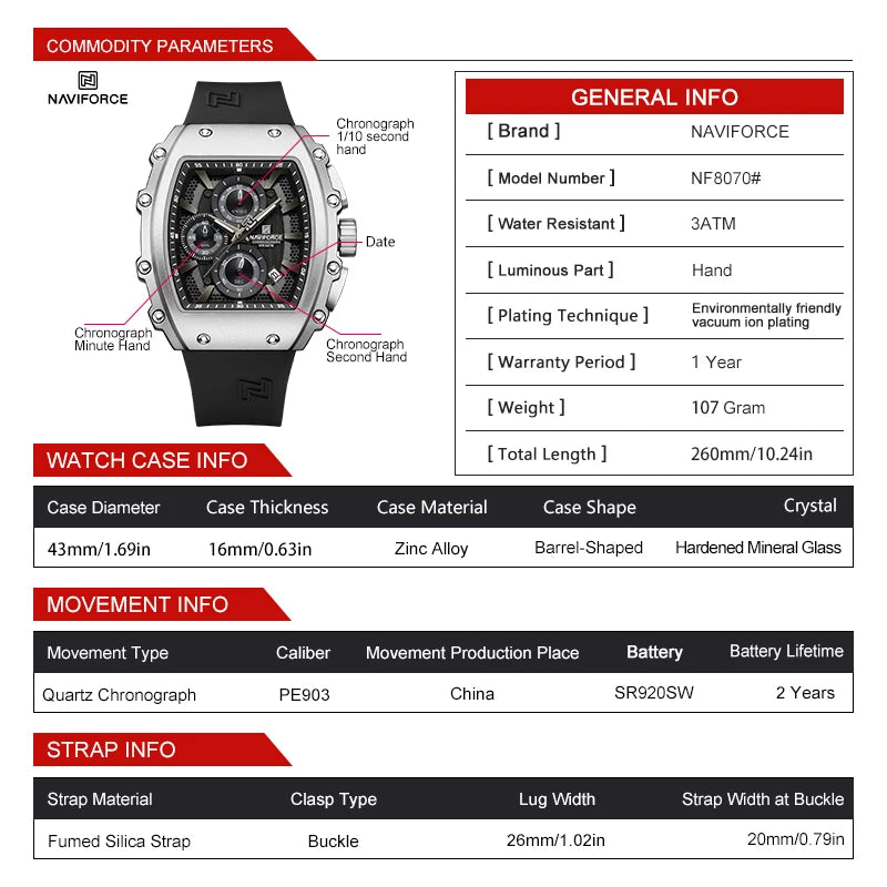 NAVIFORCE Men Sport NF8070